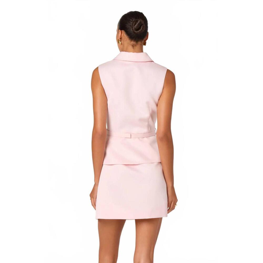 NEW ASTR jamia peplum button-front mini dress in pink - Picture 3 of 4